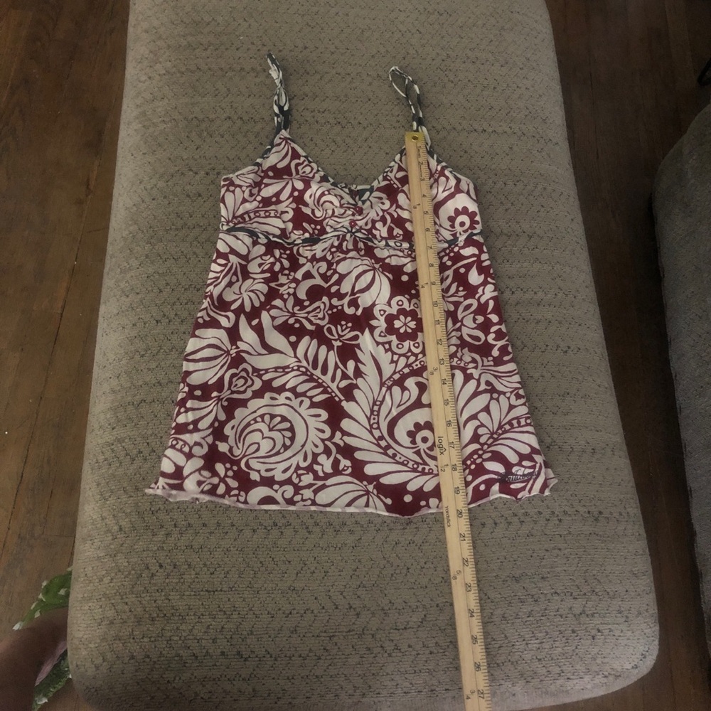 Billabong Red and Cream Floral Top